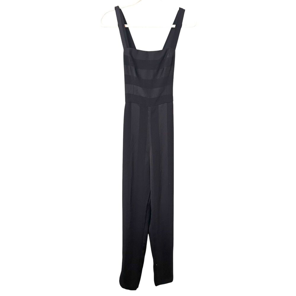 WAVERLY‎ GREY Striped Straight Leg Jumpsuit Black XS